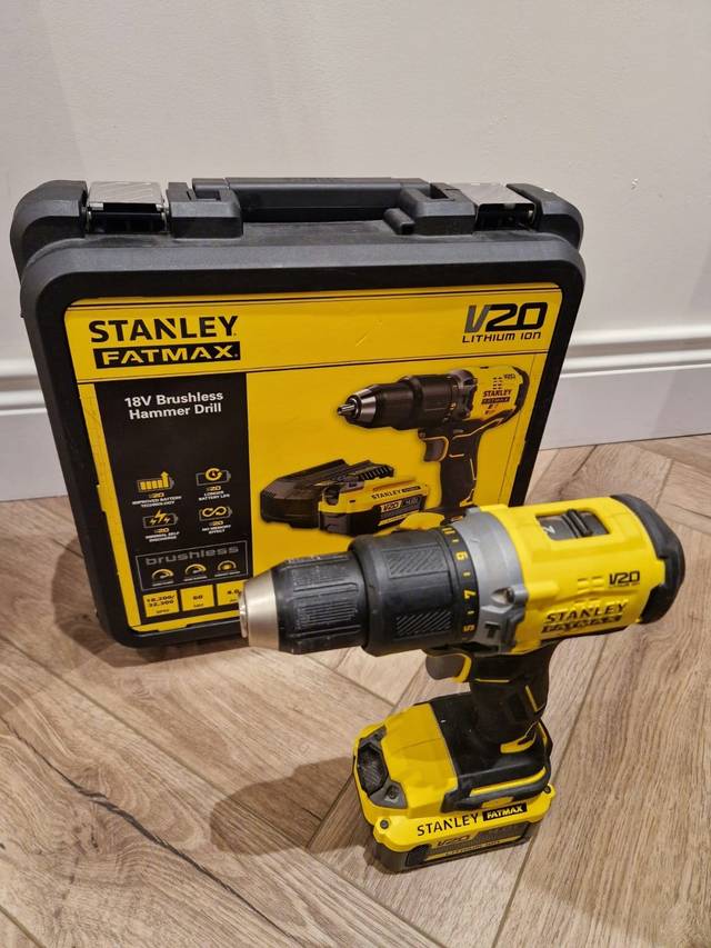 Stanley FATMAX 18V brushless hammer drill with battery