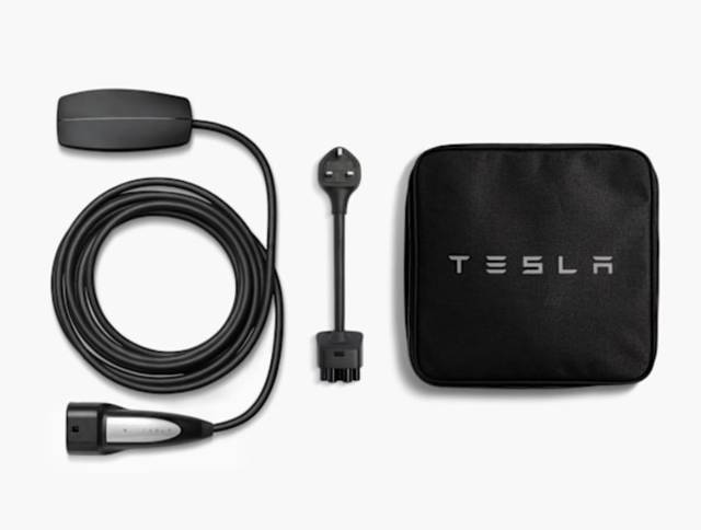 Tesla mobile EV charger with carry bag